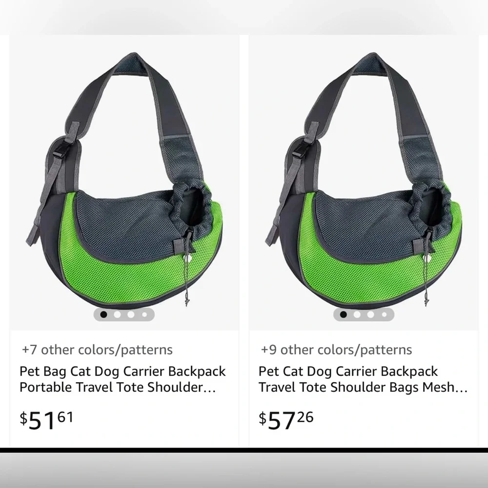🆕Dog Crossbody Satchel Dog Purs..ppy Black & Green Stylish Pet Sling Carrier